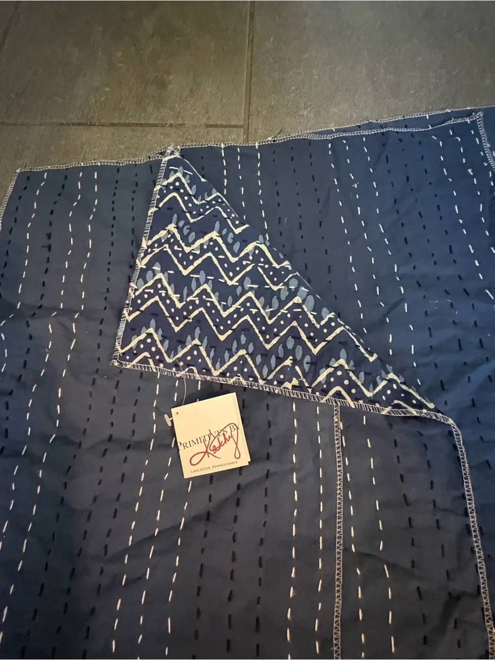 Blue Zigzag cloth napkins. Great for housewarming gift